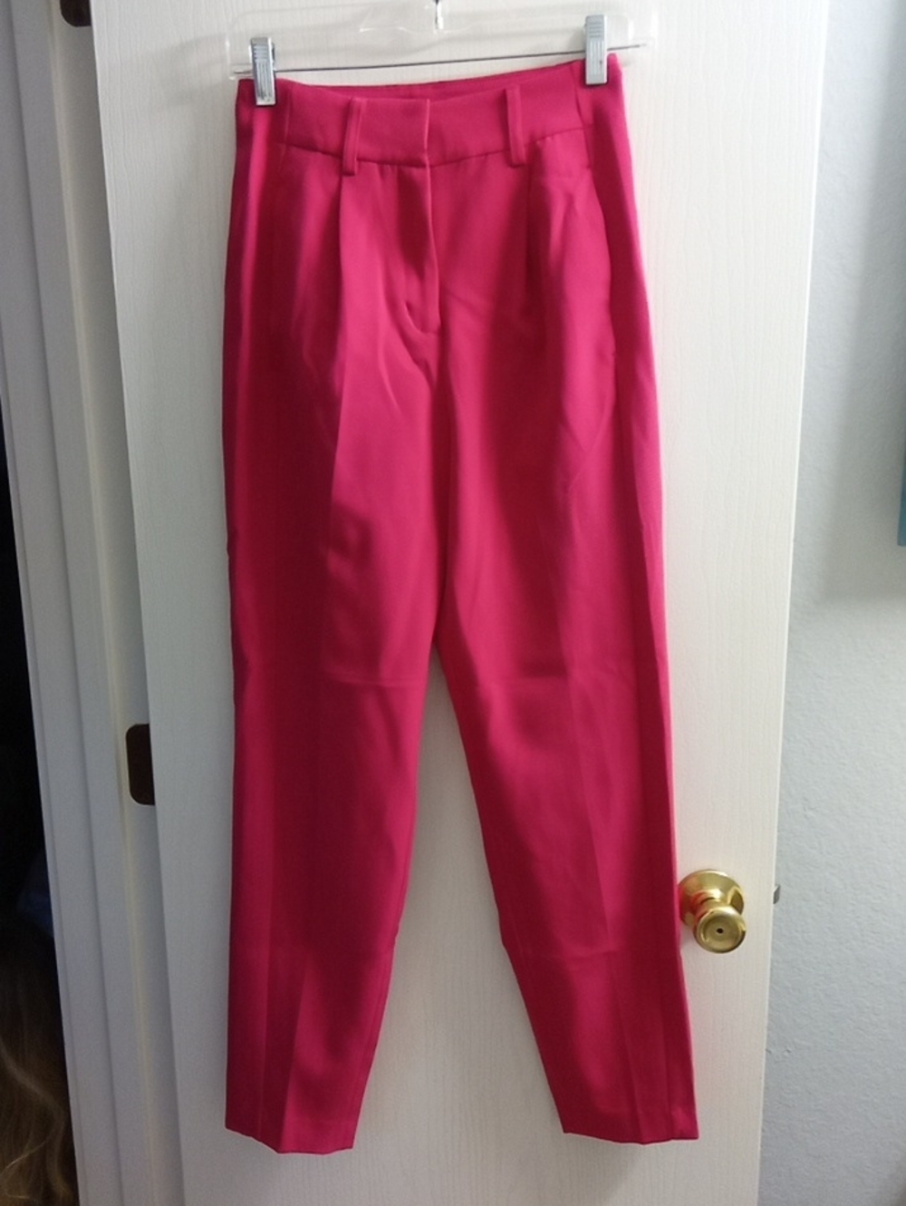 Express Vibrant Hot Pink High-Rise Tapered Trousers